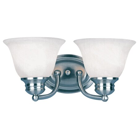 Maxim Two Light Satin Nickel Marble Glass Vanity 2687MRSN